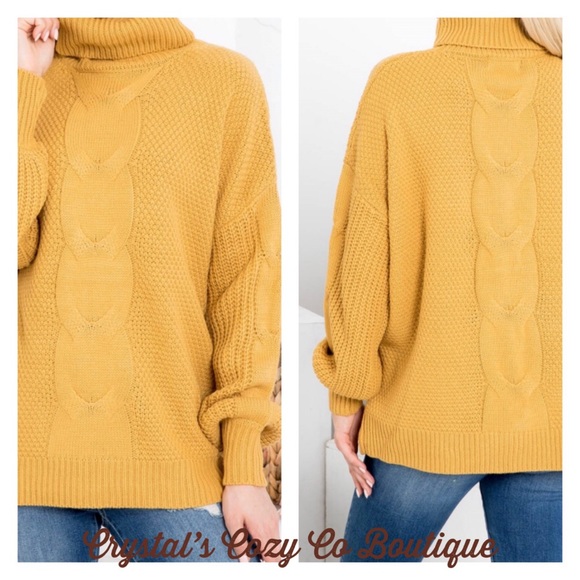 Zenana Outfitters Sweaters - NWT Mustard Cableknit Turtleneck Sweater